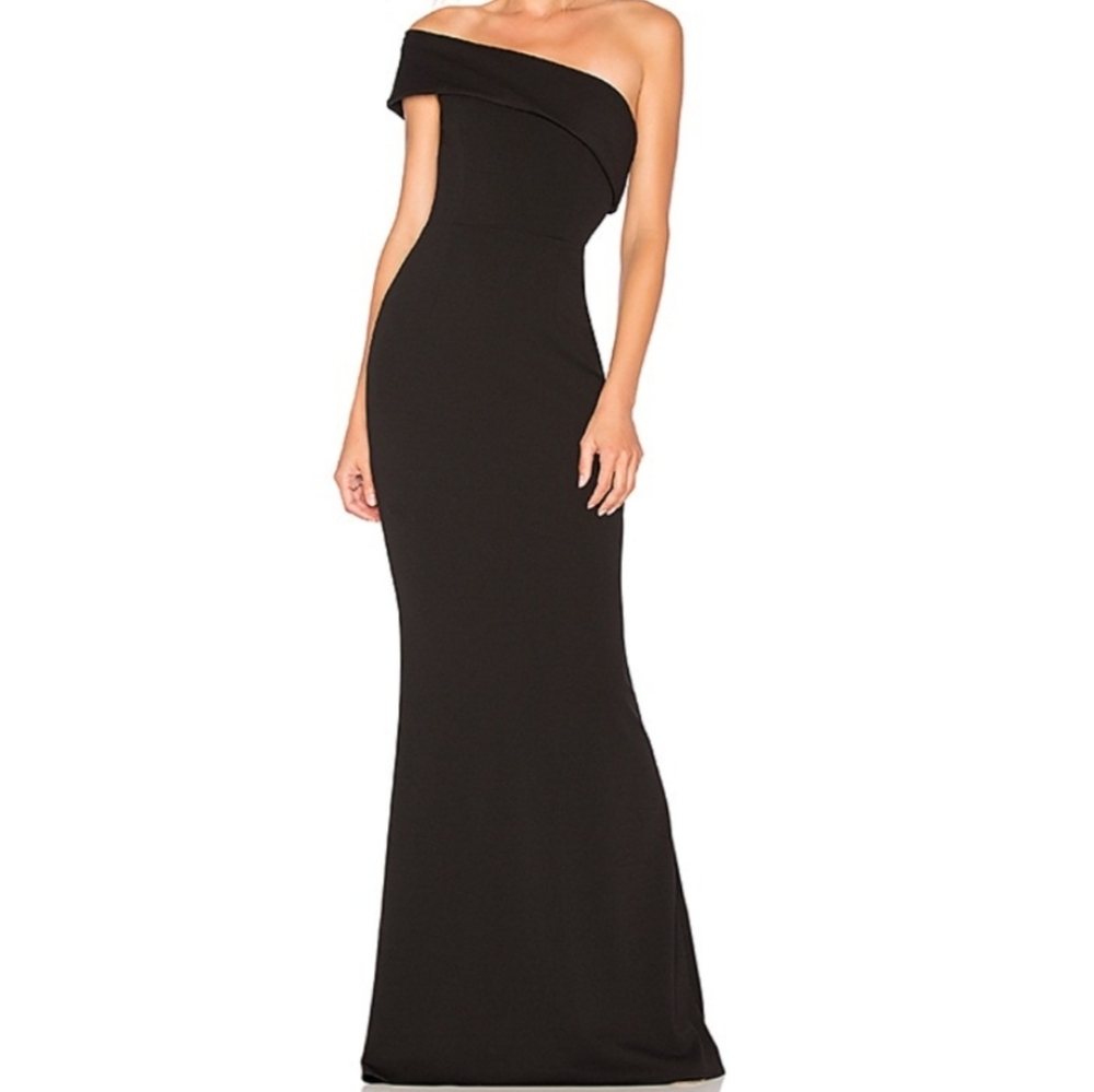 Katie May Titan One-shoulder Cutout Crepe Gown 6